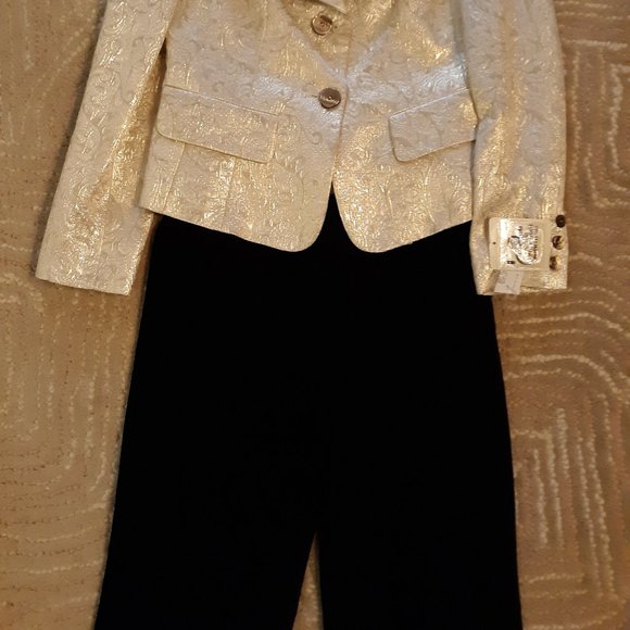 Ralph Lauren Chaps NWT Stretch Velvet Black Full Leg Pants sz 6 - Picture 3 of 3